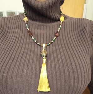 Sparkly Tassel Necklace Handmade